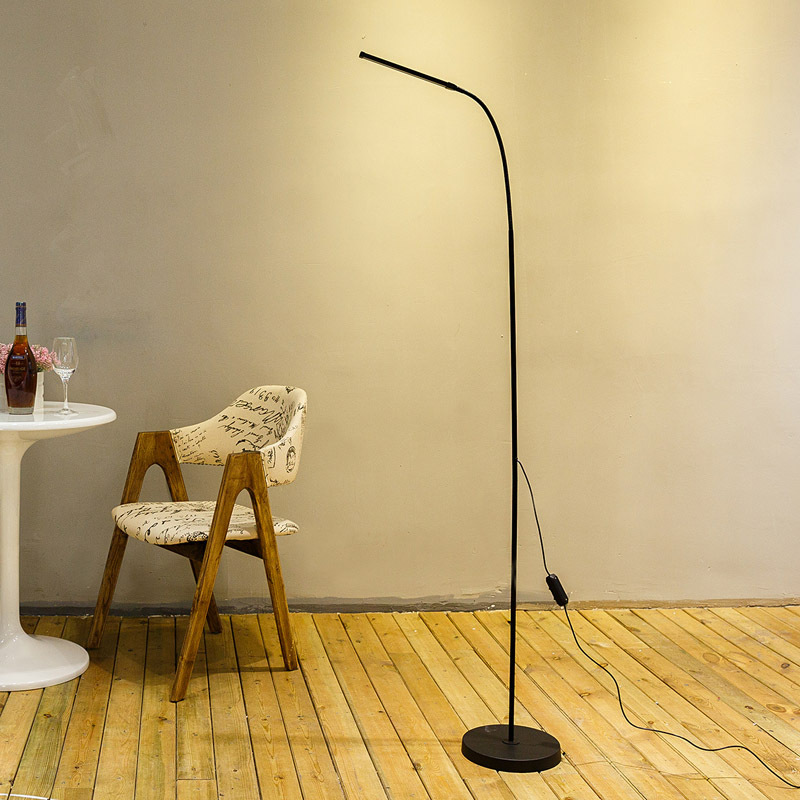 현대 간단한 LED 플로어 스탠드 램프 머리맡 플로어 램프 Dimmable 블랙 화이트 스탠드 플로어 라이트 독서 램프/Modern Simple LED Floor Standing Lamp Bedside Floor Lamp Dimmable Black White S